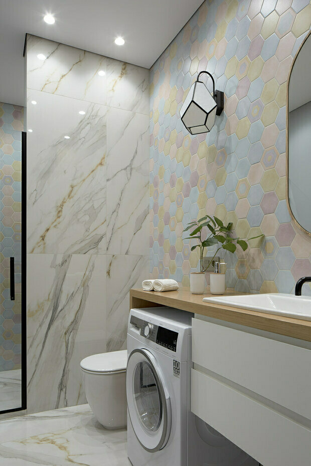 Фотография: Ванная в стиле Современный, Минимализм, Эко, Квартира, Проект недели, Монолитный дом, 2 комнаты, 40-60 метров, Студия дизайна интерьеров Алексея Сушкова, Алексей Сушков, Белгород – фото на INMYROOM