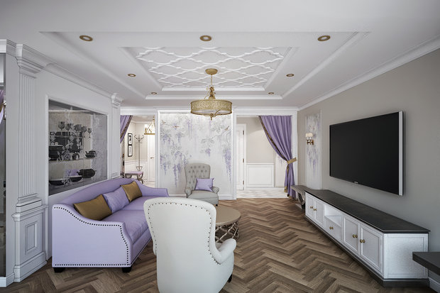 Фото из портфолио Лиловые мечты – фотографии дизайна интерьеров на INMYROOM