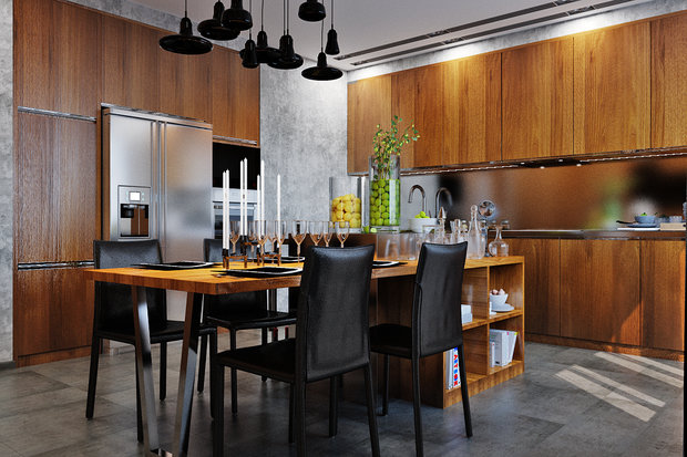 Фото из портфолио Мягкий и модный - интерьер для кухни в минималистичном стиле – фотографии дизайна интерьеров на INMYROOM