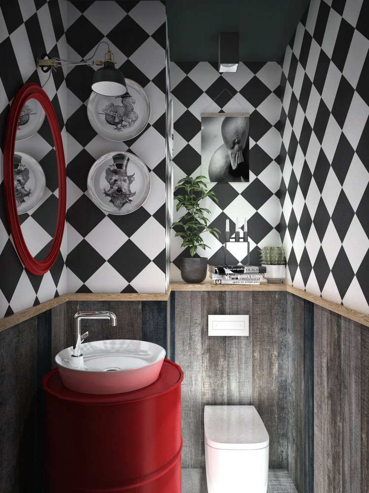 Фотография: Ванная в стиле Эклектика, Лофт, Современный, Квартира, Проект недели, Москва, Серый, Коричневый, ToTaste Studio, Более 90 метров – фото на INMYROOM