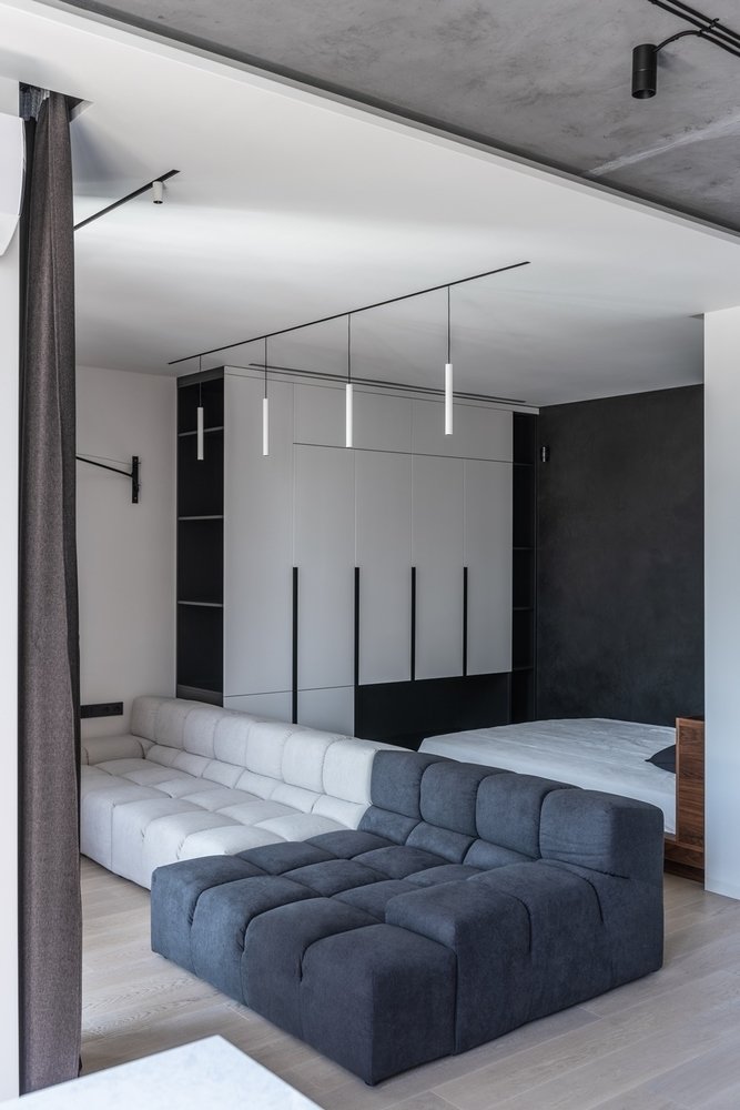 Фотография: Спальня в стиле Современный, Минимализм, Квартира, Студия, Проект недели, Киев, Lauri Brothers, Юрий Лаури, Сергей Лаури, Дмитрий Роганов – фото на INMYROOM
