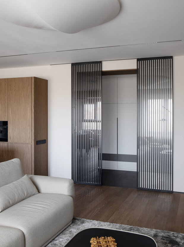 Фотография: Гостиная в стиле Современный, Минимализм, Квартира, Проект дня, Санкт-Петербург, 2 комнаты, Более 90 метров, Эксклюзивные проекты, минимализм с элементами современного дизайна, фото интерьера, дизайн интерьера фото, Ирина Смышляева – фото на INMYROOM