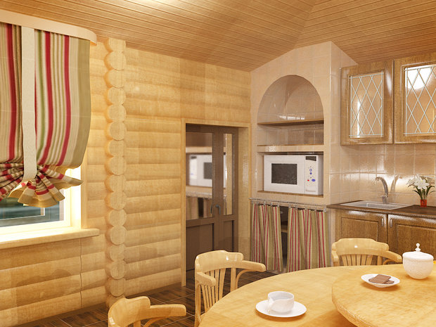 Фото из портфолио Реализованный проект: Коттедж с каминным залом. п.Бурмистрово – фотографии дизайна интерьеров на INMYROOM