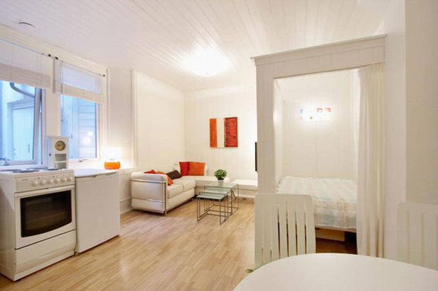 Фотография: Гостиная в стиле Скандинавский, Малогабаритная квартира, Квартира, Дома и квартиры – фото на INMYROOM