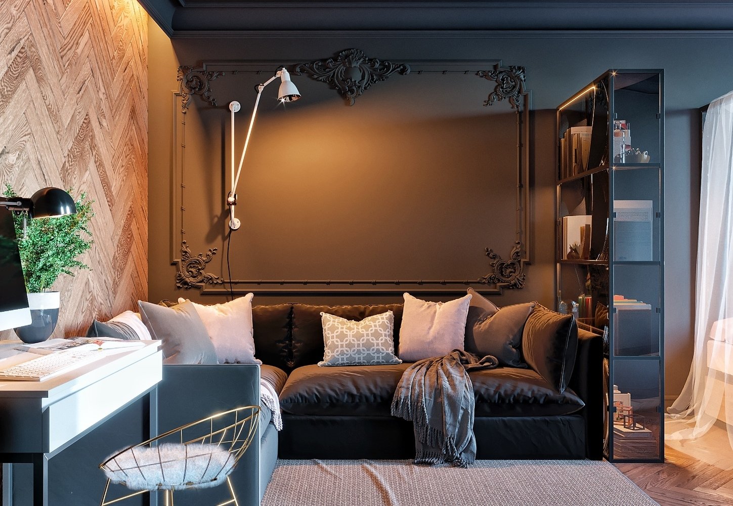 Фотография: Гостиная в стиле Эклектика, Квартира, Проект недели, Серый, Екатеринбург, 1 комната, до 40 метров, IN MY BOX – фото на INMYROOM Фотография: Гостиная в стиле Эклектика, Квартира, Проект недели, Серый, Екатеринбург, 1 комната, до 40 метров, IN MY BOX – фото на INMYROOM