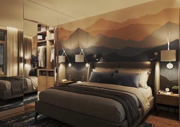 Фотография: Спальня в стиле Современный, Квартира, Перепланировка, 2 комнаты, 40-60 метров, Наталья Мукасьян – фото на INMYROOM