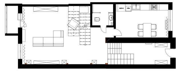 Фотография: Планировки в стиле , Проект дня, Таунхаус, Кирпичный дом, 3 комнаты, Более 90 метров, современный с элементами лофта, Оренбург, Евгения Черепанова – фото на INMYROOM
