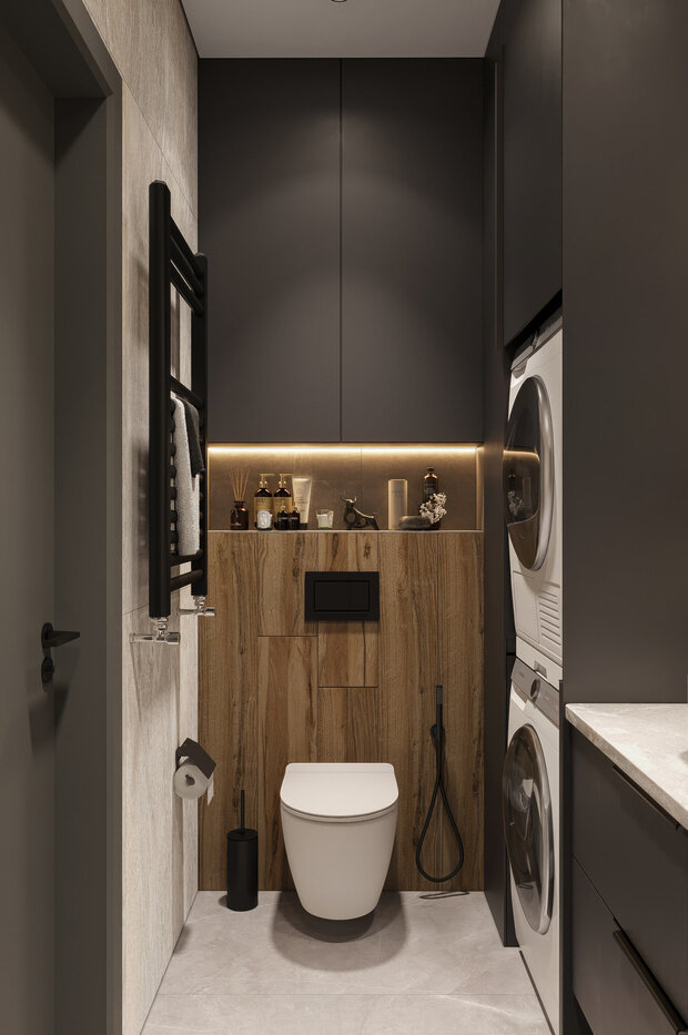 Визуализация интерьера ванной комнаты в современном стиле