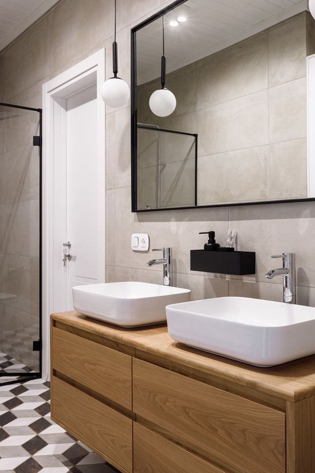 Фотография: Ванная в стиле Современный, Скандинавский, Дом, Проект недели, Дом и дача, Казань, Марсель Кадыров, 4 и больше, Более 90 метров, Душа дома – фото на INMYROOM