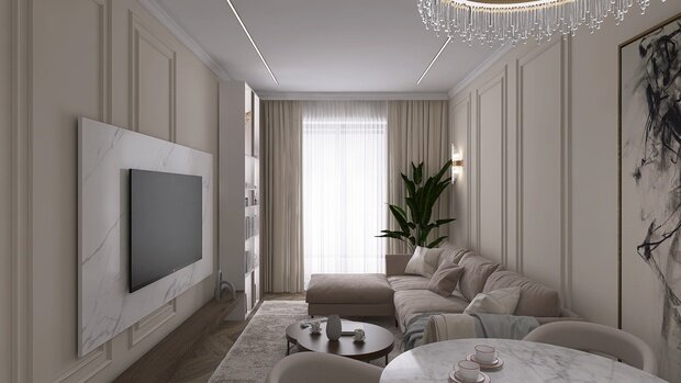 Фото из портфолио Кухня-гостиная Неоклассика – фотографии дизайна интерьеров на INMYROOM