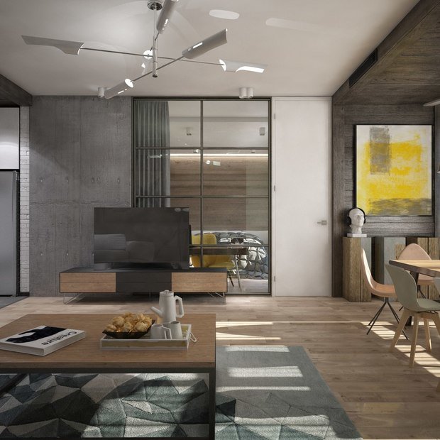 Фото из портфолио Лофт пространство для молодой пары – фотографии дизайна интерьеров на INMYROOM