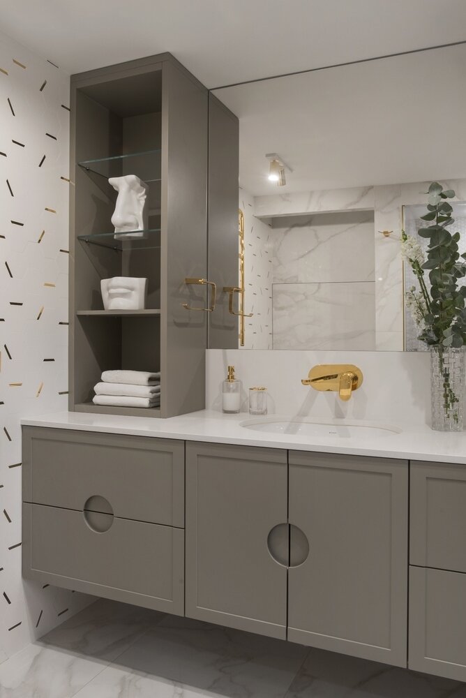 Фотография: Ванная в стиле Современный, Квартира, Проект недели, Москва, Монолитный дом, 3 комнаты, 60-90 метров, Ирина Ковецкая – фото на INMYROOM Фотография: Ванная в стиле Современный, Квартира, Проект недели, Москва, Монолитный дом, 3 комнаты, 60-90 метров, Ирина Ковецкая – фото на INMYROOM