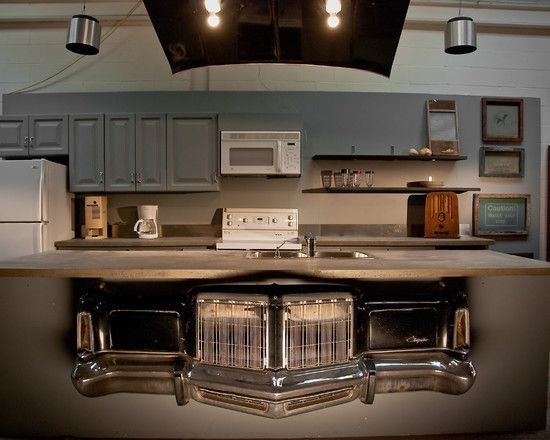 Фотография: Кухня и столовая в стиле Лофт, Интерьер комнат, Барная стойка – фото на INMYROOM