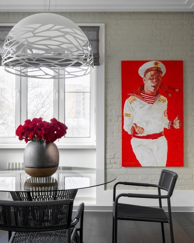 Фотография: Кухня и столовая в стиле Современный, Эклектика, Винтажный, Квартира, Проект недели, Москва, Михаил Новинский, Кирпичный дом, 4 и больше, Более 90 метров, Марк Гришин, Анастасия Коннова – фото на INMYROOM