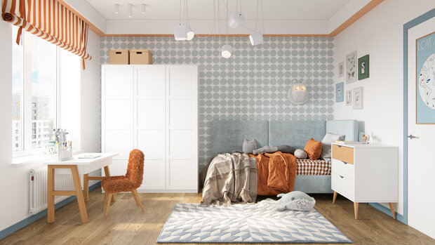 Фотография: Детская в стиле Современный, Квартира, Проект недели, 4 и больше, 60-90 метров, Алена Чекалина, Котельники, Дизайн-студия Алены Чекалиной – фото на INMYROOM