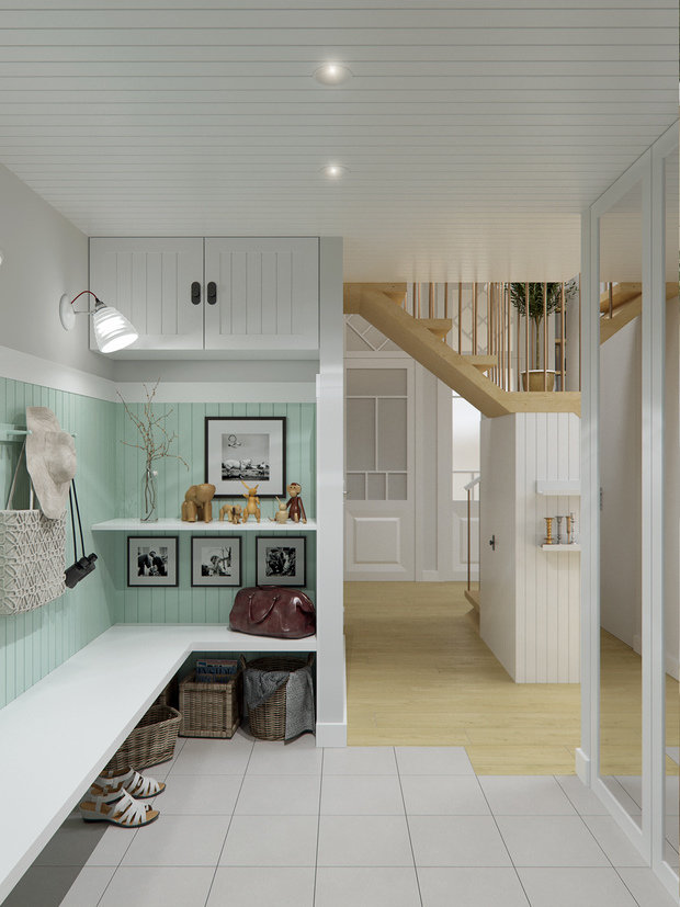Фотография: Прихожая в стиле Скандинавский, Эко, Эклектика, Квартира, Проект недели, Красногорск, Московская область, 4 и больше, 60-90 метров, Маргарита Рассказова, КП «Этюд Фэмили Клаб» – фото на INMYROOM