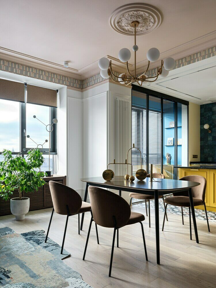 Фотография: Кухня и столовая в стиле Современный, Эклектика, Квартира, Проект недели, Москва, 3 комнаты, Более 90 метров, Miklashevskaia Interior, Анна Миклашевская – фото на INMYROOM