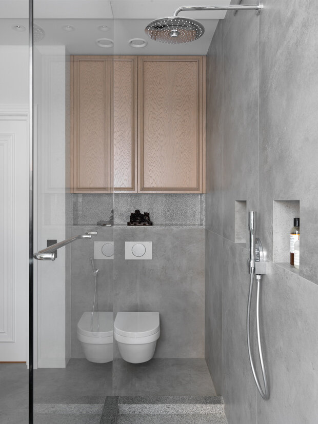 Фотография: Ванная в стиле Современный, Минимализм, Квартира, Проект недели, Москва, Сталинка, 2 комнаты, 60-90 метров, Анастасия Рыкова, S-Style – фото на INMYROOM