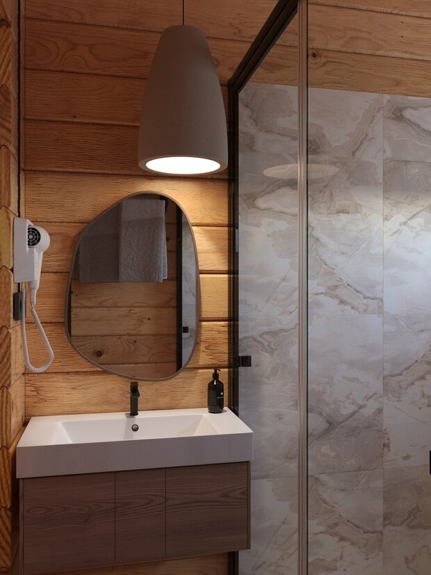 Визуализация ванной комнаты в эко-стиле
