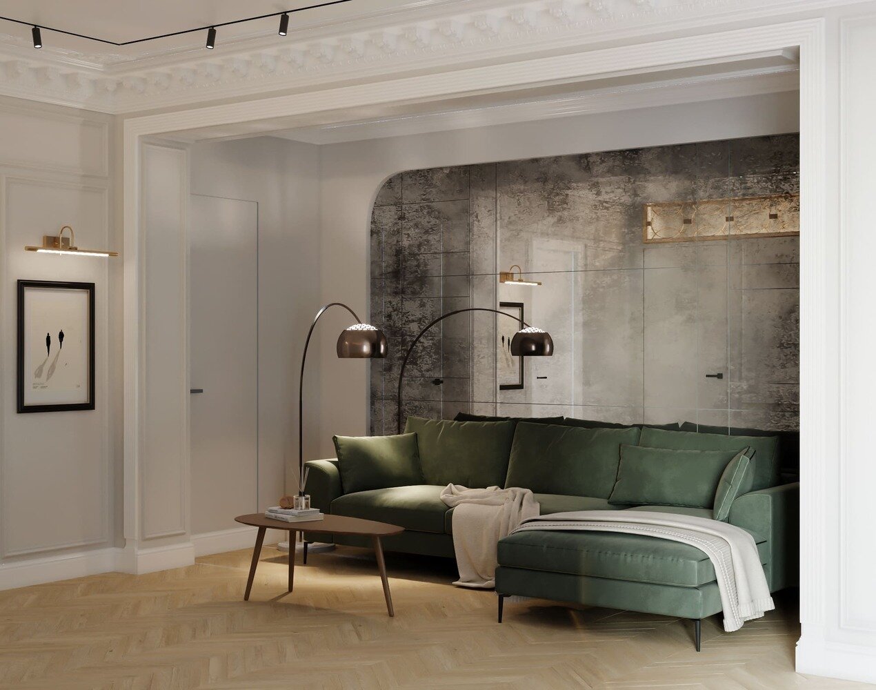 Фотография: Гостиная в стиле Современный, Эклектика, Классический, Квартира, Проект недели, Санкт-Петербург, Кирпичный дом, 4 и больше, 60-90 метров, Студия дизайна Максимаджи – фото на INMYROOM