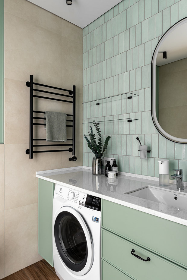 Фотография: Ванная в стиле Скандинавский, Современный, Квартира, Студия, Проект недели, Пенза, 40-60 метров, Юлия Власова – фото на INMYROOM