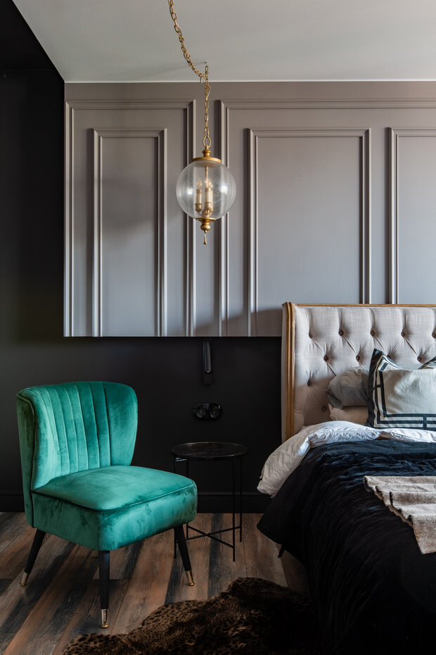 Фотография: Спальня в стиле Современный, Эклектика, Проект дня, Таунхаус, Кирпичный дом, 3 комнаты, Более 90 метров, современный с элементами лофта, Оренбург, Евгения Черепанова – фото на INMYROOM