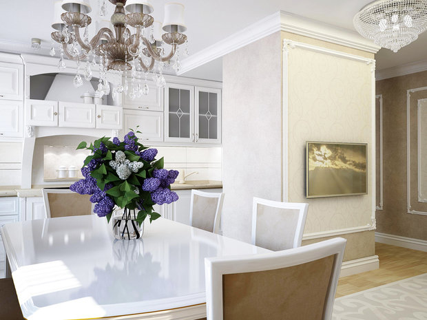 Фото из портфолио Кухонная зона.Двухуровневая квартира г.Иркутск – фотографии дизайна интерьеров на INMYROOM