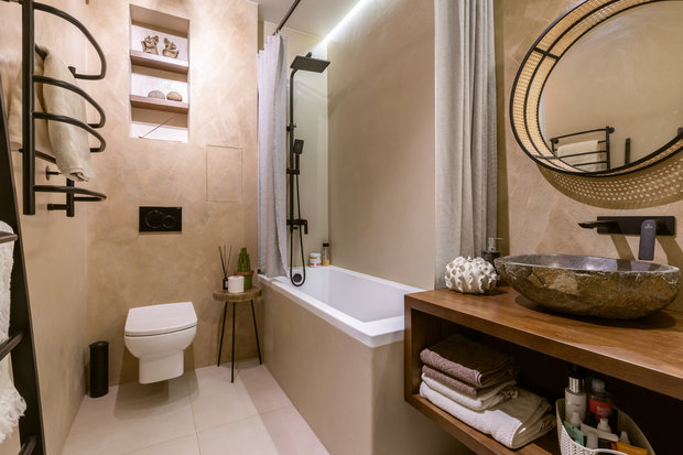 Фотография: Ванная в стиле Скандинавский, Эклектика, Проект недели, Санкт-Петербург, Эко, 3 комнаты, 60-90 метров, I am design studio – фото на INMYROOM