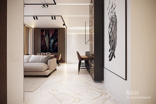 Фото из портфолио Дизайн гостиной-кухни. – фотографии дизайна интерьеров на INMYROOM