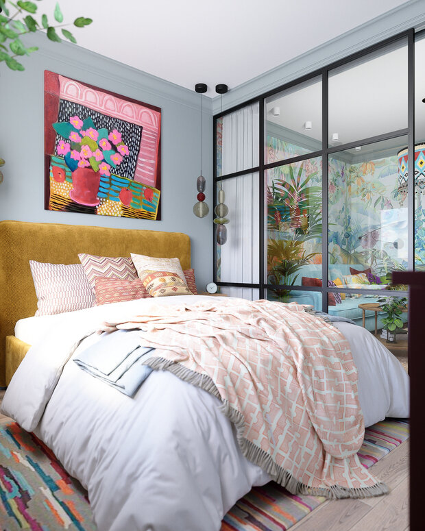Фотография: Спальня в стиле Современный, Эклектика, Квартира, Проект недели, Москва, 3 комнаты, 60-90 метров, Inside, Ольга Усачева – фото на INMYROOM