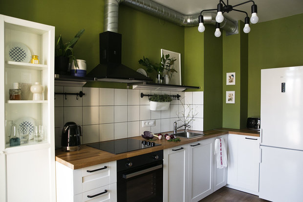 Фотография: Кухня и столовая в стиле Скандинавский, Современный, Квартира, Проект недели, Санкт-Петербург, 1 комната, до 40 метров, Анастасия Заркуа – фото на INMYROOM