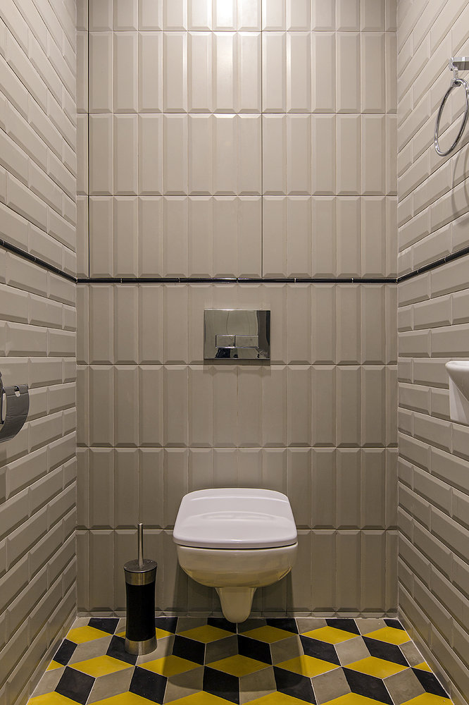 Фотография: Ванная в стиле Современный, Скандинавский, Квартира, Проект недели, Москва, Панельный дом, 2 комнаты, 40-60 метров, Елена Карасаева – фото на INMYROOM