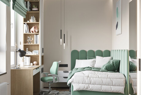 Дизайн интерьера детской спальни в ЖК Fresh (Фреш) 92 м кв. от Yarasheva Studio Design