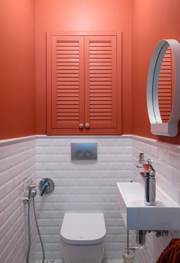 Фотография: Ванная в стиле Современный, Скандинавский, Квартира, Проект недели, Москва, Юрий Гришко, Монолитный дом, 3 комнаты, 60-90 метров, Ольга Рудакова – фото на INMYROOM