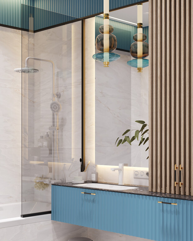 Фотография: Ванная в стиле Современный, Квартира, Проект недели, Санкт-Петербург, 3 комнаты, Более 90 метров, Виктория Вишневская – фото на INMYROOM