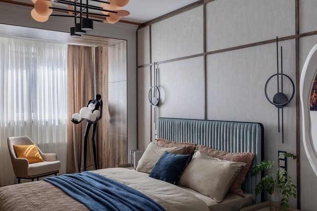 Фотография: Спальня в стиле Современный, Эклектика, Квартира, Проект дня, Казахстан, 3 комнаты, Более 90 метров, Надира Мустафина – фото на INMYROOM