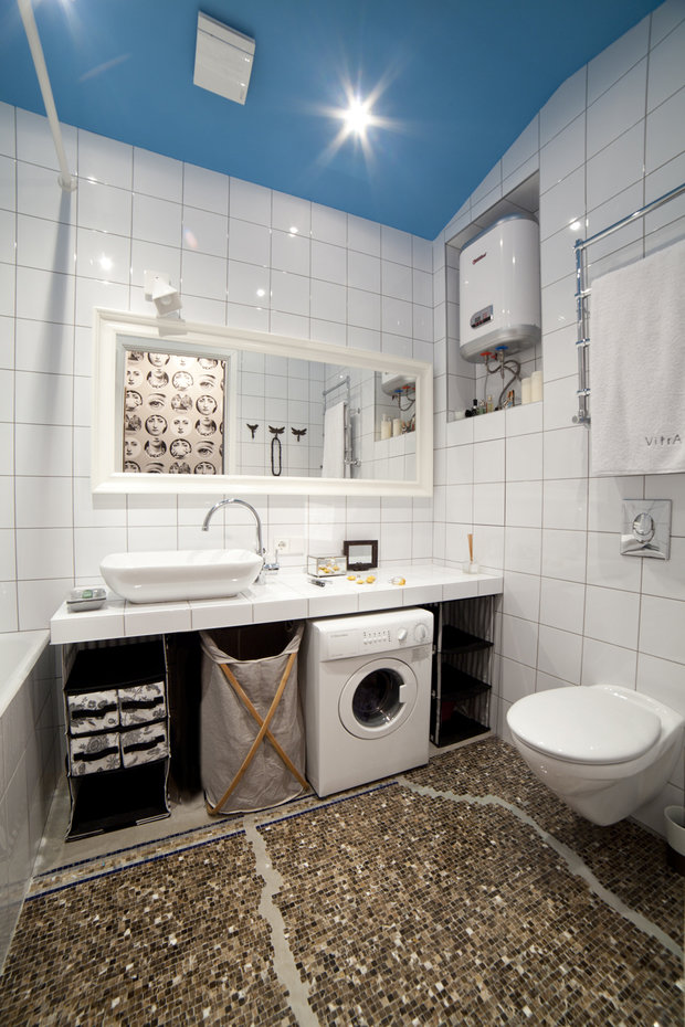 Фотография: Ванная в стиле Скандинавский, Малогабаритная квартира, Квартира, Дома и квартиры – фото на INMYROOM