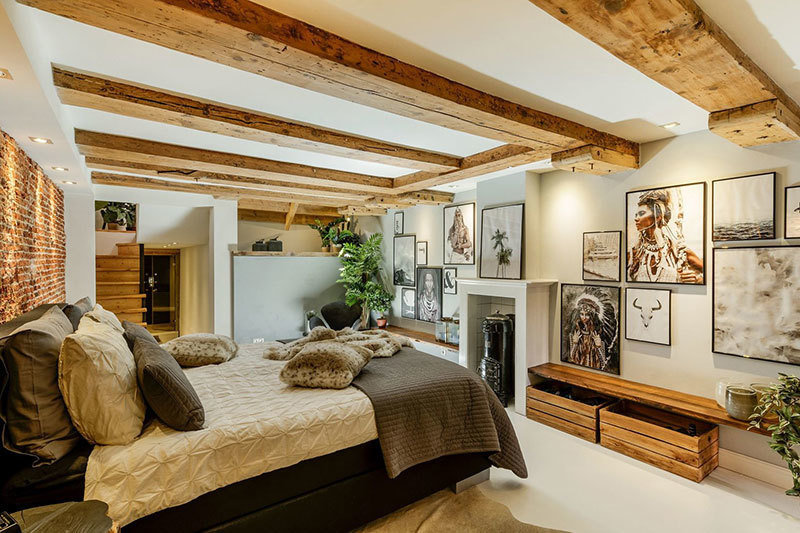 Фотография: Спальня в стиле Скандинавский, Лофт, Современный, Декор интерьера, Архитектура, Планировки, Белый, Бежевый, Более 90 метров – фото на INMYROOM