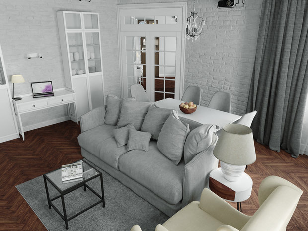 Фото из портфолио Гостиная-столовая 29 кв.м. – фотографии дизайна интерьеров на INMYROOM