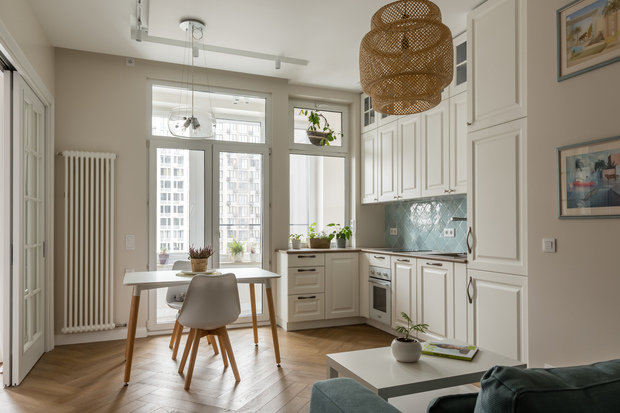 Фотография: Кухня и столовая в стиле Скандинавский, Современный, Квартира, Проект недели, Москва, Buro Brainstorm, 1 комната, 40-60 метров – фото на INMYROOM