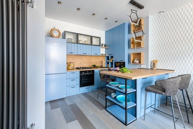 Фотография: Кухня и столовая в стиле Современный, Эко, Квартира, Проект недели, 2 комнаты, 40-60 метров, Светлогорск, Виктория Лазарева – фото на INMYROOM