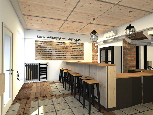 Фото из портфолио Магазин-бар Крафтового пива, 2015 – фотографии дизайна интерьеров на INMYROOM