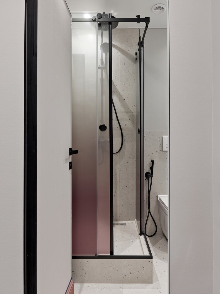 Фотография: Ванная в стиле Современный, Эклектика, Минимализм, Малогабаритная квартира, Квартира, Студия, Проект недели, Санкт-Петербург, Кирпичный дом, до 40 метров, AM| Interior studio – фото на INMYROOM