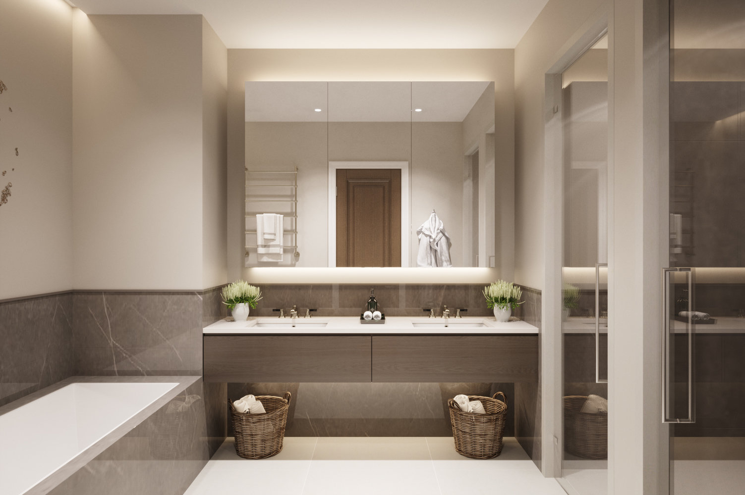 Фотография: Ванная в стиле Современный, Квартира, Проект недели, Москва, 2 комнаты, 60-90 метров, Монолитно-кирпичный, Анастасия Павлова – фото на INMYROOM Фотография: Ванная в стиле Современный, Квартира, Проект недели, Москва, 2 комнаты, 60-90 метров, Монолитно-кирпичный, Анастасия Павлова – фото на INMYROOM