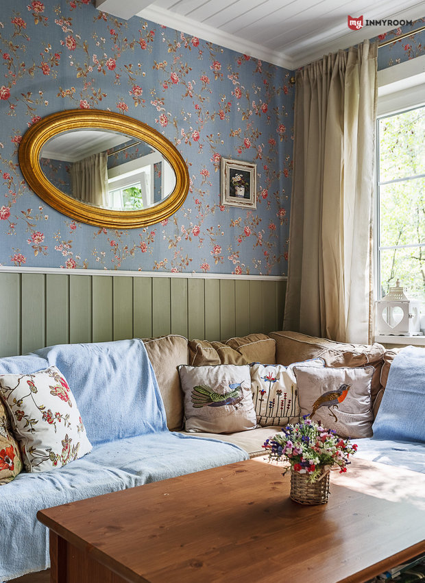 Фотография: Гостиная в стиле Прованс и Кантри, Проект недели, Дача, Подмосковье, Дом и дача, Московская область, Кратово, 4 и больше – фото на INMYROOM