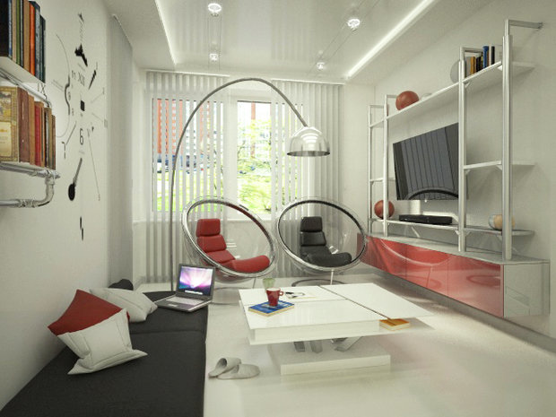 Фото из портфолио дизайн проект квартиры 40м2 в стиле хай тек – фотографии дизайна интерьеров на INMYROOM