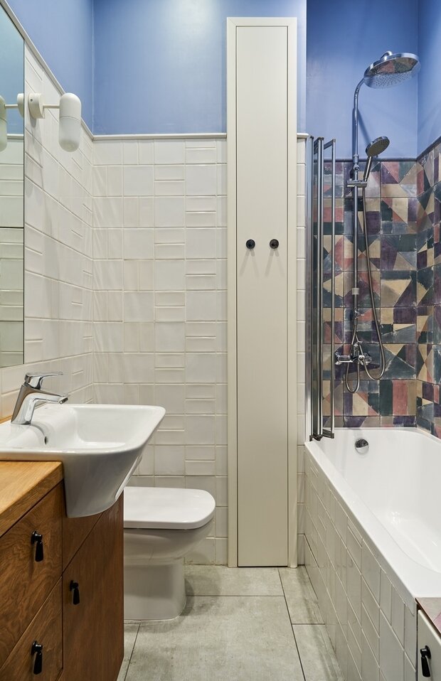 Фотография: Ванная в стиле Скандинавский, Современный, Квартира, Проект недели, Санкт-Петербург, Сталинка, Кирпичный дом, 2 комнаты, 40-60 метров, Винтажный, TOTLstudio – фото на INMYROOM