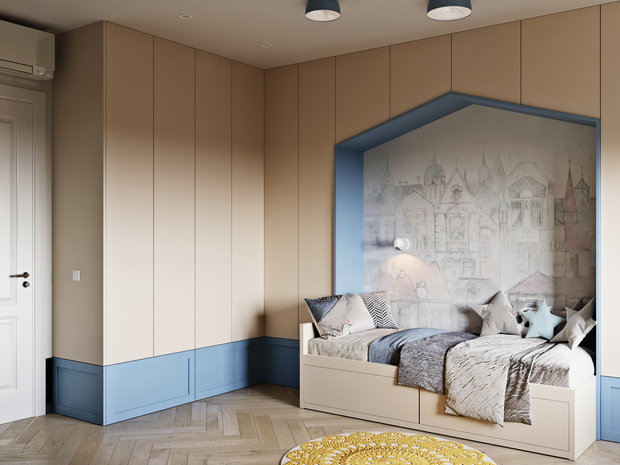 Фотография: Детская в стиле Современный, Квартира, Проект дня, Москва, Монолитный дом, 2 комнаты, 60-90 метров, Бюро «Общая Площадь» – фото на INMYROOM