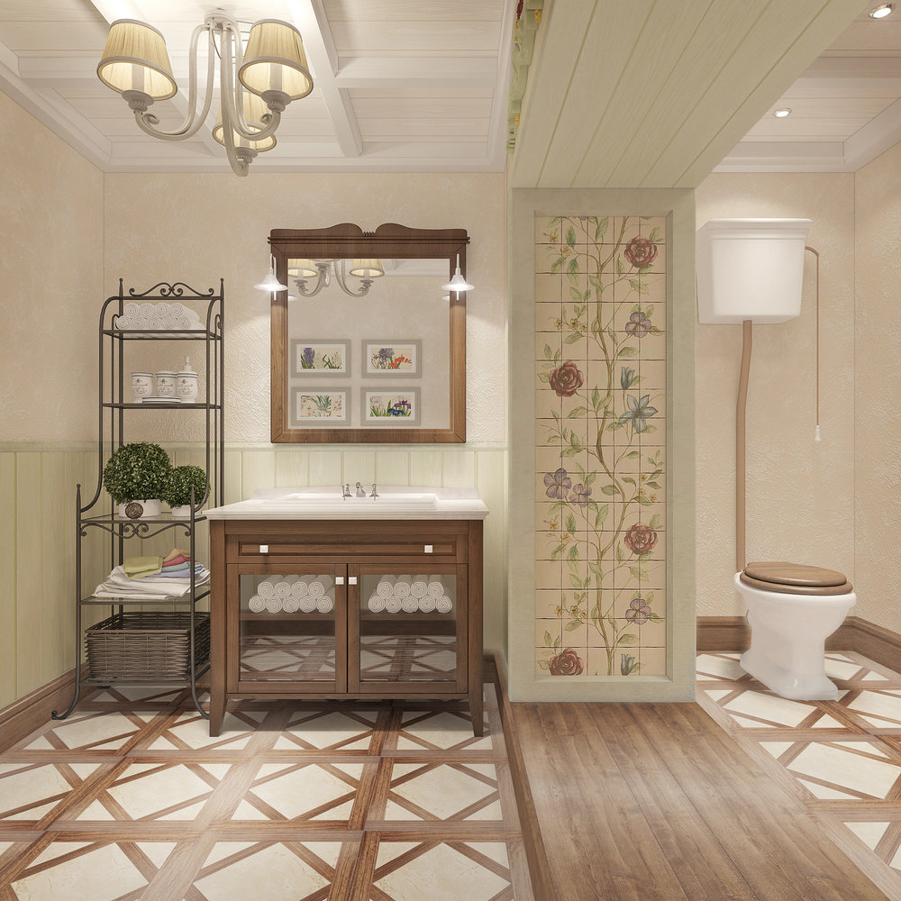 Фотография: Ванная в стиле Прованс и Кантри, Квартира, Дома и квартиры, Прованс, Проект недели – фото на INMYROOM Фотография: Ванная в стиле Прованс и Кантри, Квартира, Дома и квартиры, Прованс, Проект недели – фото на INMYROOM