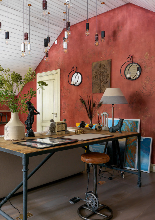 Фотография: Кабинет в стиле Лофт, Прованс и Кантри, Эклектика, Дом, Особняк, Московская область, 4 и больше, Более 90 метров, Дарья Мисюра, Эксклюзивные проекты – фото на INMYROOM